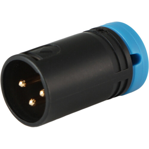 Cable Techniques Low-Profile Right-Angle XLR 3-Pin Male Connector (Standard Outlet A-Shell Blue Cap)
