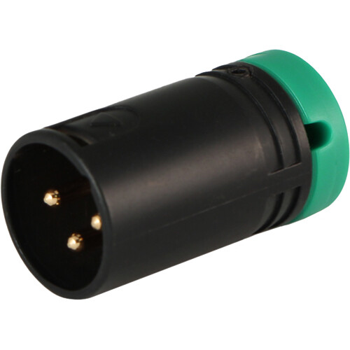 Cable Techniques Low-Profile Right-Angle XLR 3-Pin Male Connector (Standard Outlet A-Shell Green Cap)