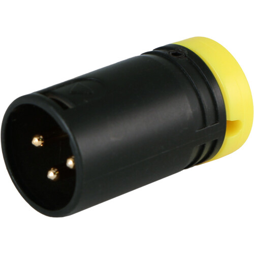 Cable Techniques Low-Profile Right-Angle XLR 3-Pin Male Connector (Standard Outlet A-Shell Yellow Cap)