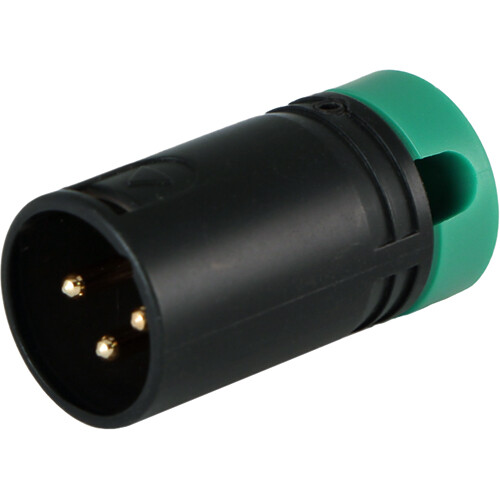 Cable Techniques Low-Profile Right-Angle XLR 3-Pin Male Connector (Large Outlet A-Shell Green Cap)