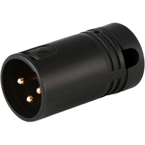 Cable Techniques Low-Profile Right-Angle XLR 3-Pin Male Connector (Large Outlet A-Shell Black Cap)