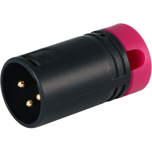 Cable Techniques Low-Profile Right-Angle XLR 3-Pin Male Connector (Large Outlet A-Shell Purple Cap)