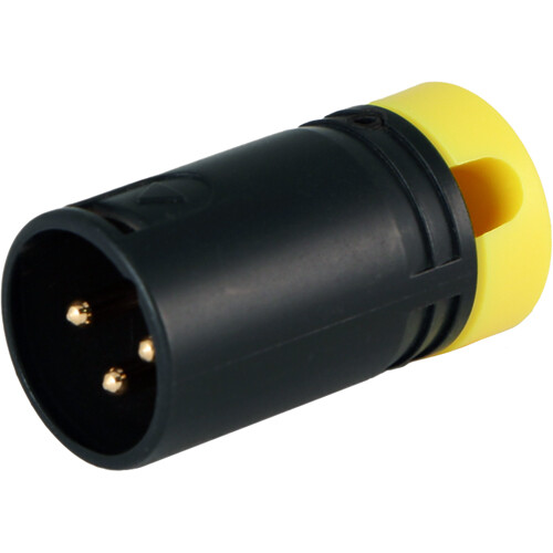 Cable Techniques Low-Profile Right-Angle XLR 3-Pin Male Connector (Large Outlet A-Shell Yellow Cap)