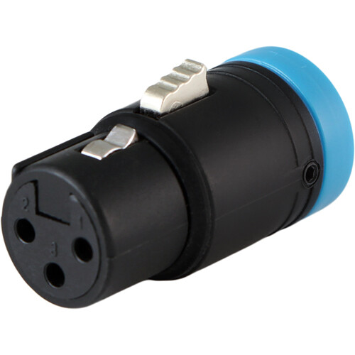 Cable Techniques Low-Profile Right-Angle XLR 3-Pin Female Connector (Standard Outlet B-Shell Blue Cap)