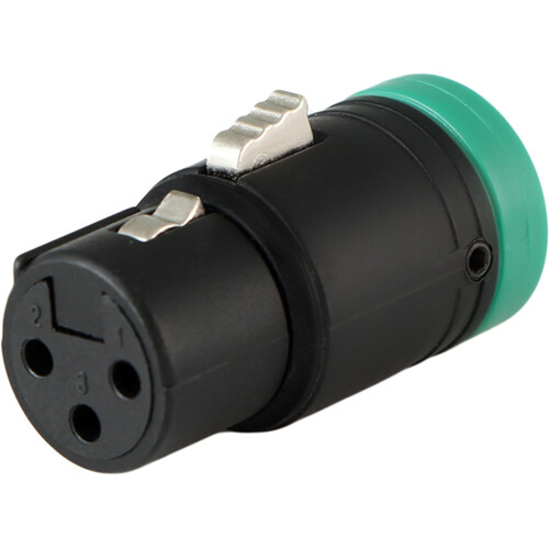Cable Techniques Low-Profile Right-Angle XLR 3-Pin Female Connector (Standard Outlet B-Shell Green Cap)