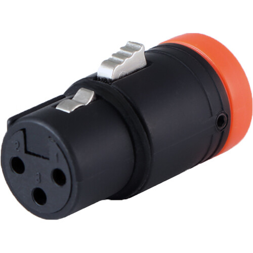 Cable Techniques Low-Profile Right-Angle XLR 3-Pin Female Connector (Standard Outlet B-Shell Orange Cap)