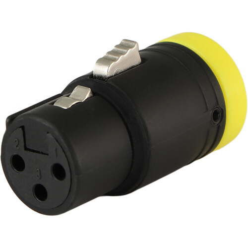 Cable Techniques Low-Profile Right-Angle XLR 3-Pin Female Connector (Standard Outlet B-Shell Yellow Cap)