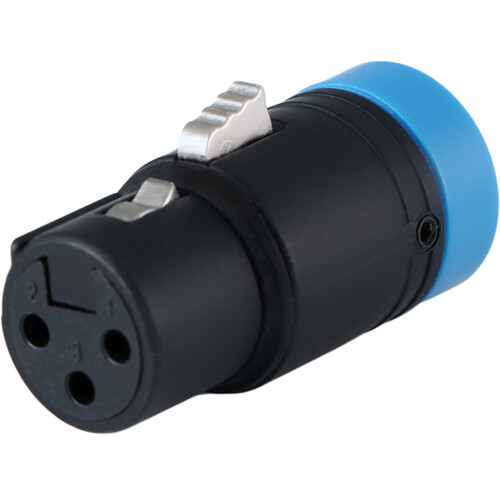 Cable Techniques Low-Profile Right-Angle XLR 3-Pin Female Connector (Large Outlet B-Shell Blue Cap)