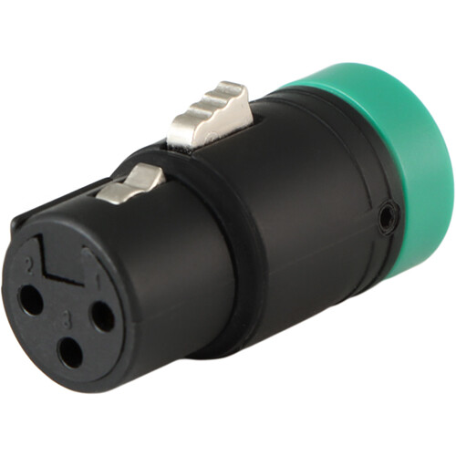 Cable Techniques Low-Profile Right-Angle XLR 3-Pin Female Connector (Large Outlet B-Shell Green Cap)