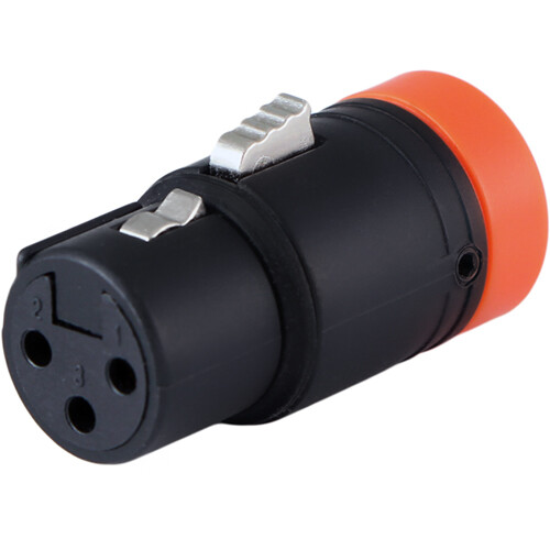 Cable Techniques Low-Profile Right-Angle XLR 3-Pin Female Connector (Large Outlet B-Shell Orange Cap)