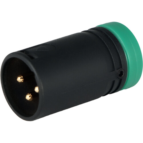 Cable Techniques Low-Profile Right-Angle XLR 3-Pin Male Connector (Standard Outlet B-Shell Green Cap)