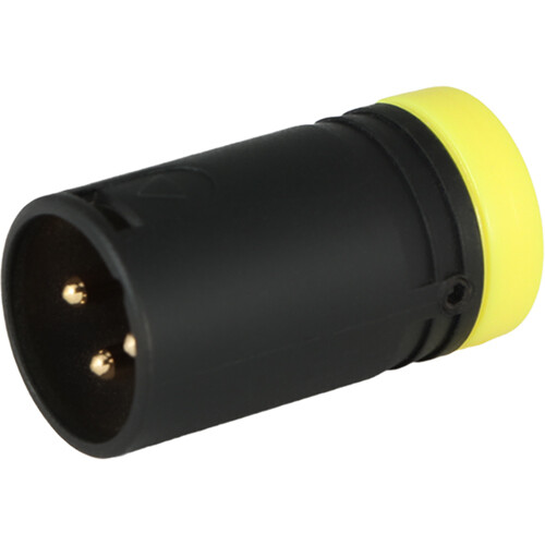 Cable Techniques Low-Profile Right-Angle XLR 3-Pin Male Connector (Standard Outlet B-Shell Yellow Cap)