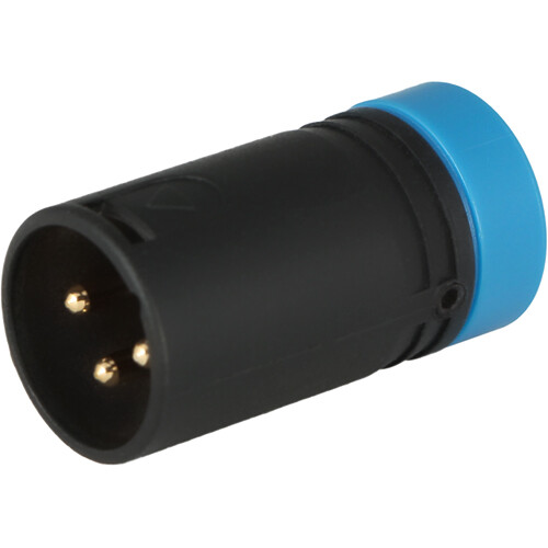 Cable Techniques Low-Profile Right-Angle XLR 3-Pin Male Connector (Large Outlet B-Shell Blue Cap)