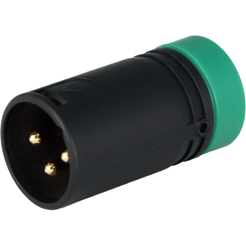 Cable Techniques Low-Profile Right-Angle XLR 3-Pin Male Connector (Large Outlet B-Shell Green Cap)