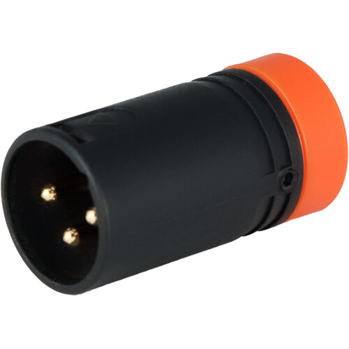 Cable Techniques Low-Profile Right-Angle XLR 3-Pin Male Connector (Large Outlet B-Shell Orange Cap)