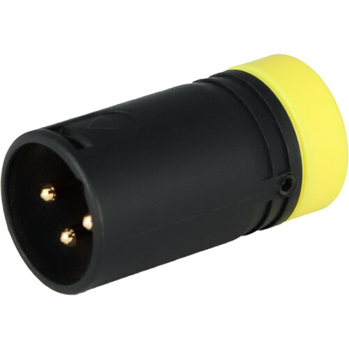 Cable Techniques Low-Profile Right-Angle XLR 3-Pin Male Connector (Large Outlet B-Shell Yellow Cap)