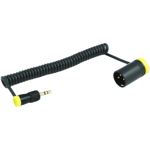 Cable Techniques Right-Angle Locking 3.5mm TRS to Low-Profile XLR-3M Coiled Cable for Sony (8 to 15