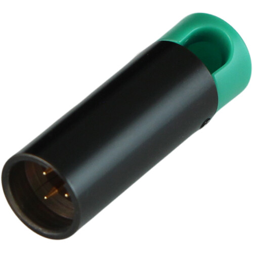 Cable Techniques Low-Profile Right-Angle Mini-XLR 3-Pin Male Connector with Adjustable Exit (Large Outlet Green Cap)