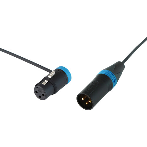Cable Techniques Low-Profile Right-Angle XLR Female to Straight XLR Male Interconnect Cable (Blue Ring/Cap 12