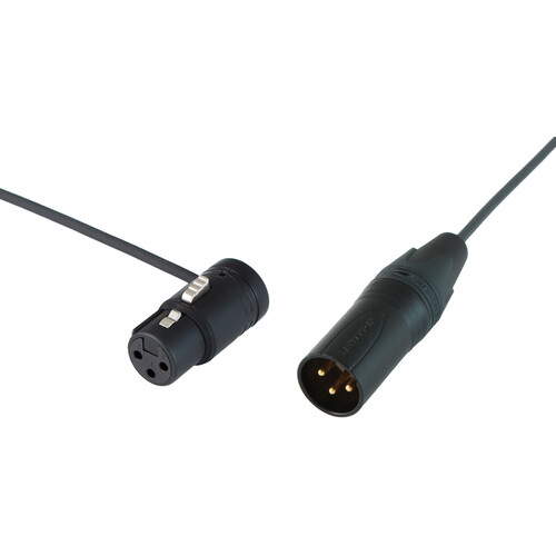 Cable Techniques Low-Profile Right-Angle XLR Female to Straight XLR Male Interconnect Cable (Black Ring/Cap 12