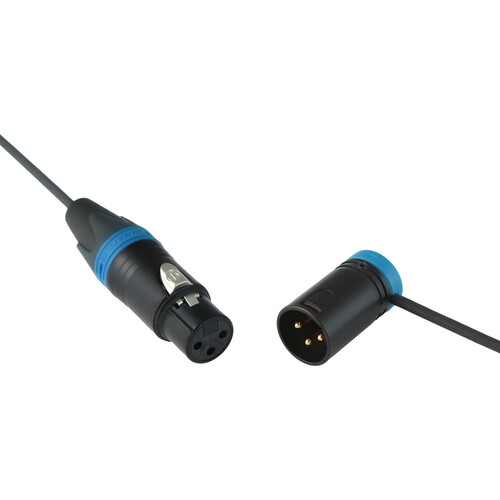Cable Techniques Straight XLR Female to Low-Profile Right-Angle XLR Male Interconnect Cable (Blue Ring/Cap 12