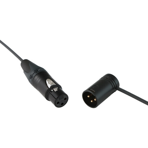 Cable Techniques Straight XLR Female to Low-Profile Right-Angle XLR Male Interconnect Cable (Black Ring/Cap 12