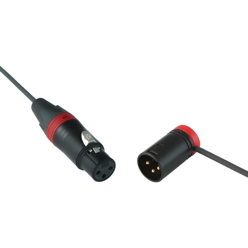 Cable Techniques Straight XLR Female to Low-Profile Right-Angle XLR Male Interconnect Cable (Red Ring/Cap 24