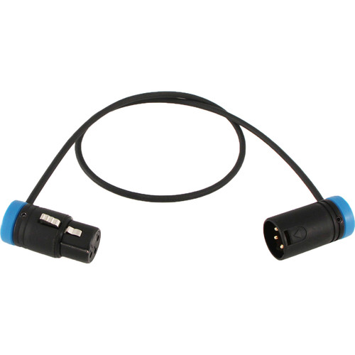 Cable Techniques Low-Profile 3-Pin XLR Female to 3-Pin XLR Male Adjustable-Angle Cable (Blue Caps 24