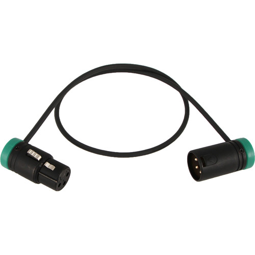 Cable Techniques Low-Profile 3-Pin XLR Female to 3-Pin XLR Male Adjustable-Angle Cable (Green Caps 24