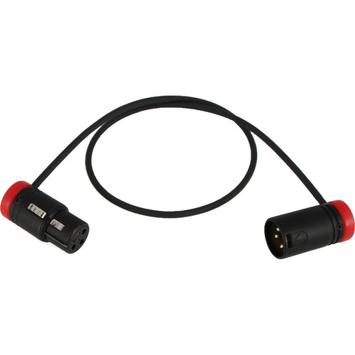 Cable Techniques Low-Profile 3-Pin XLR Female to 3-Pin XLR Male Adjustable-Angle Cable (Red Caps 24