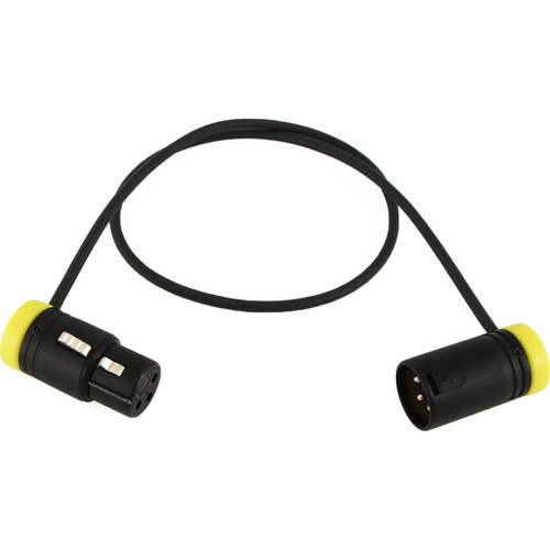Cable Techniques Low-Profile 3-Pin XLR Female to 3-Pin XLR Male Adjustable-Angle Cable (Yellow Caps 24