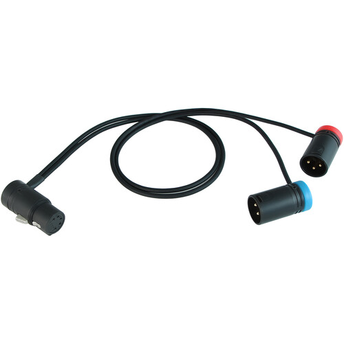 Cable Techniques Low-Profile XLR 5-Pin Female to 2 Low-Profile XLR 3-Pin Male Cable (18