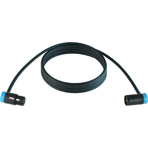 Cable Techniques Low-Profile Right-Angle XLR Female to Low-Profile Right-Angle XLR Male Stage & Studio Mic Cable (Blue Caps 25')