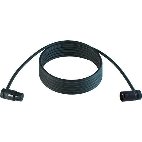 Cable Techniques Low-Profile Right-Angle XLR Female to Low-Profile Right-Angle XLR Male Stage & Studio Mic Cable (Black Caps 50')