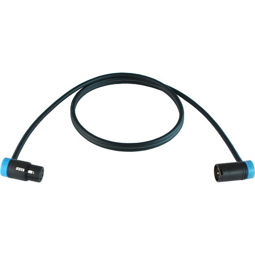 Cable Techniques Low-Profile Right-Angle XLR Female to Low-Profile Right-Angle XLR Male Stage & Studio Mic Cable (Blue Caps 6')