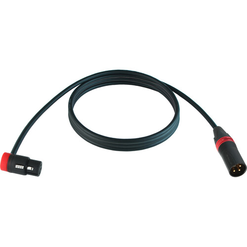 Cable Techniques Low-Profile Right-Angle XLR Female to Straight XLR Male Stage & Studio Mic Cable (Red Ring/Cap 10')