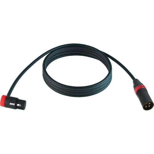 Cable Techniques Low-Profile Right-Angle XLR Female to Straight XLR Male Stage & Studio Mic Cable (Red Ring/Cap 25')