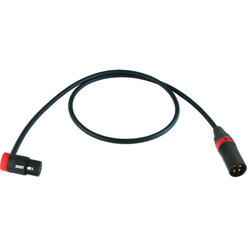 Cable Techniques Low-Profile Right-Angle XLR Female to Straight XLR Male Stage & Studio Mic Cable (Red Ring/Cap 3')
