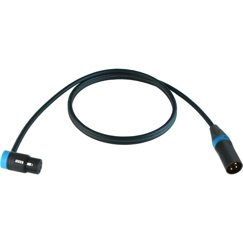 Cable Techniques Low-Profile Right-Angle XLR Female to Straight XLR Male Stage & Studio Mic Cable (Blue Ring/Cap 6')