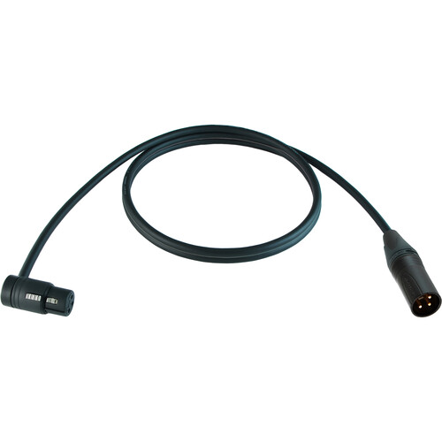 Cable Techniques Low-Profile Right-Angle XLR Female to Straight XLR Male Stage & Studio Mic Cable (Black Ring/Cap 6')