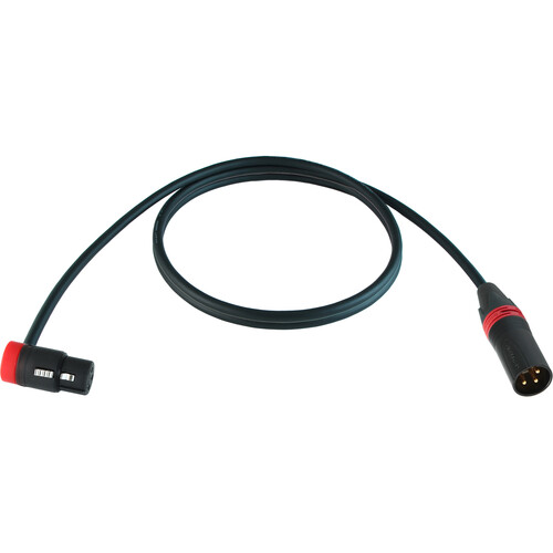 Cable Techniques Low-Profile Right-Angle XLR Female to Straight XLR Male Stage & Studio Mic Cable (Red Ring/Cap 6')