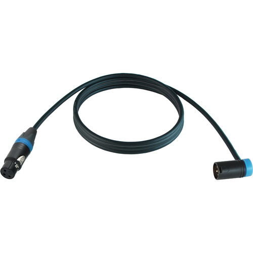 Cable Techniques Straight XLR Female to Low-Profile Right-Angle XLR Male Stage & Studio Mic Cable (Blue Ring/Cap 10')