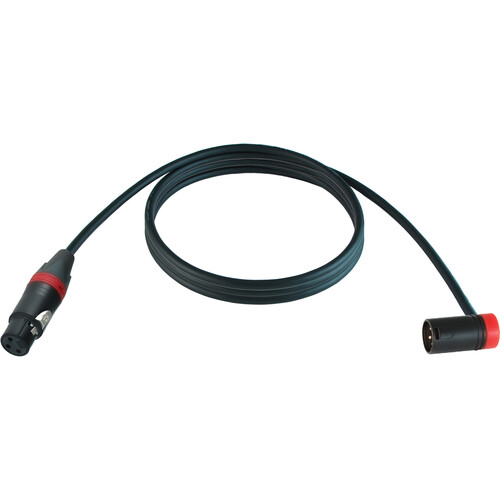 Cable Techniques Straight XLR Female to Low-Profile Right-Angle XLR Male Stage & Studio Mic Cable (Red Ring/Cap 10')