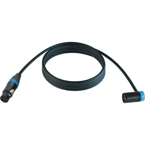 Cable Techniques Straight XLR Female to Low-Profile Right-Angle XLR Male Stage & Studio Mic Cable (Blue Ring/Cap 25')