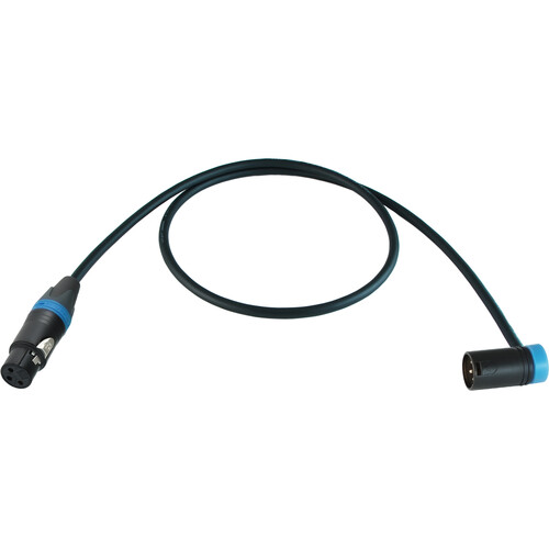 Cable Techniques Straight XLR Female to Low-Profile Right-Angle XLR Male Stage & Studio Mic Cable (Blue Ring/Cap 3')