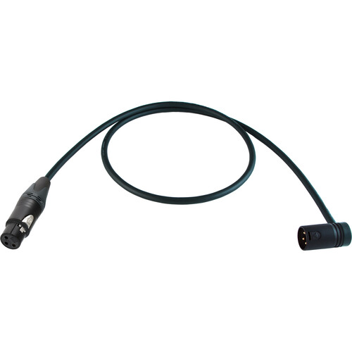 Cable Techniques Straight XLR Female to Low-Profile Right-Angle XLR Male Stage & Studio Mic Cable (Black Ring/Cap 3')