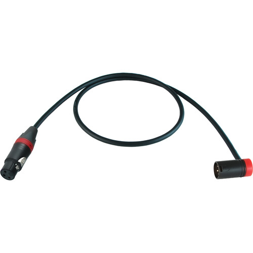 Cable Techniques Straight XLR Female to Low-Profile Right-Angle XLR Male Stage & Studio Mic Cable (Red Ring/Cap 3')