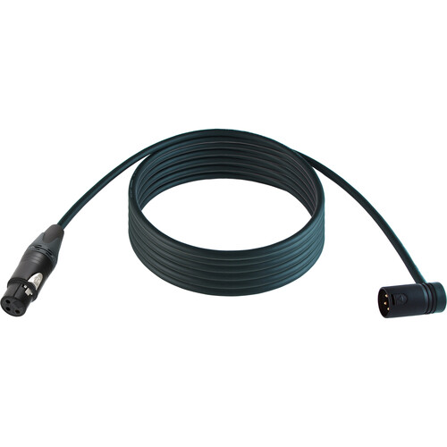 Cable Techniques Straight XLR Female to Low-Profile Right-Angle XLR Male Stage & Studio Mic Cable (Black Ring/Cap 50')