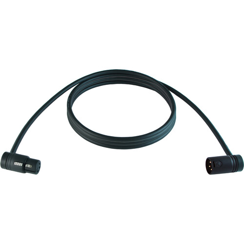 Cable Techniques Low-Profile Right-Angle XLR Female to Low-Profile Right-Angle XLR Male Premium QUAD Cable (Black Cap 15')