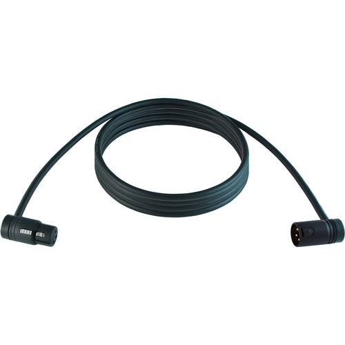 Cable Techniques Low-Profile Right-Angle XLR Female to Low-Profile Right-Angle XLR Male Premium QUAD Cable (Black Cap 25')